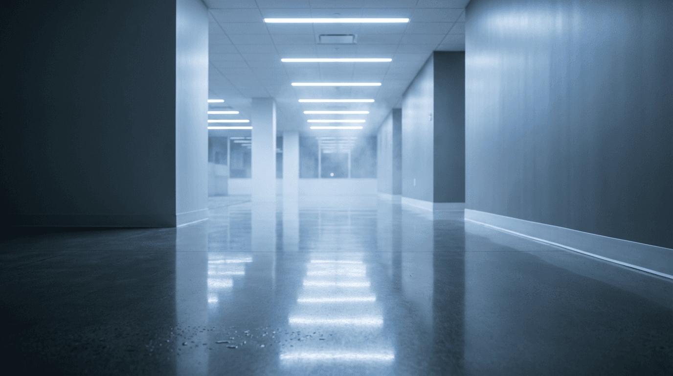 Bright, clean Toronto office lobby with polished floors and natural light